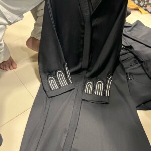 Elegant Black Zoom Nida Abaya | Front Open