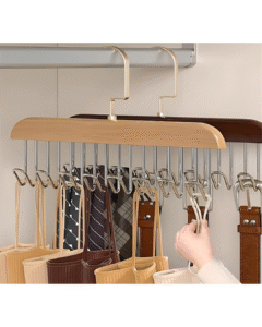 8 Hooks Wooden Clothes Hanger With Tie...