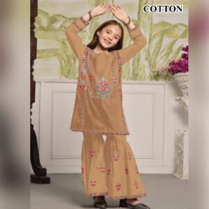 2-Piece Front Multi Embroidered Shirt with Match..;