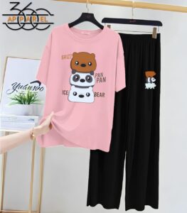 Women Printed Night Suits Premium Jersey
